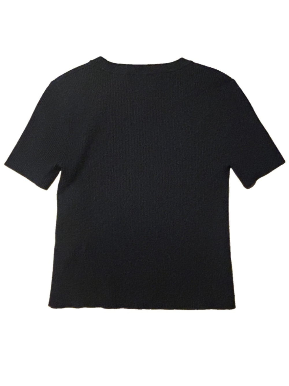 TRUTH by Republic Women’s Small Black Ribbed Knit Cropped Crewneck Stretch Tee - Picture 3 of 5